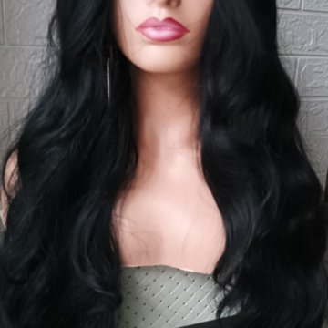 Парик волнистый длинный без челки Черный