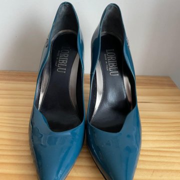 Туфли Liribly синие лаковые- лодочка