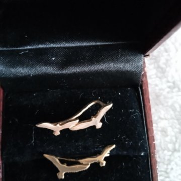 Серьги Кафы серебро золото