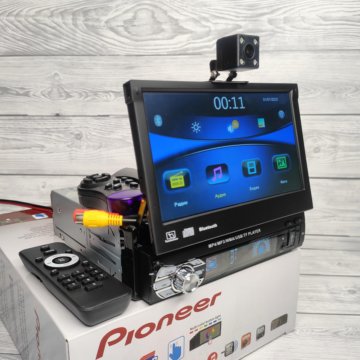 Выдвижная 1Din Магнитола 7 дюймов с камерой