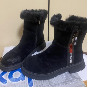 Зимние полусапожки (иск. замша), р.40