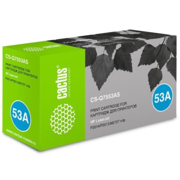 CS-Q7553AS, Тонер-картридж CACTUS 53A Лазерный Чер