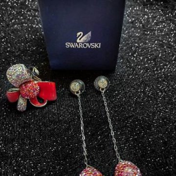 Комплект Swarovski (кольцо, серьги)