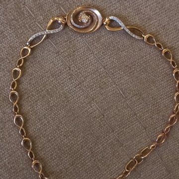 Золотой браслет с бриллиантами 585 проба