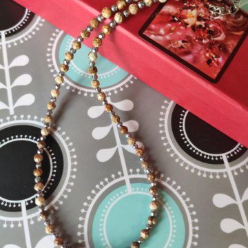 Чокер из песочной яшмы и гематита