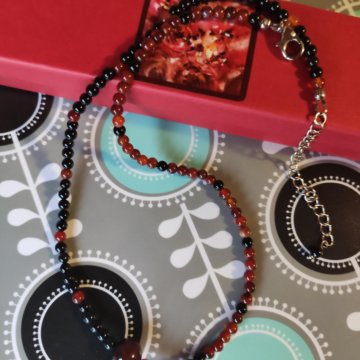 Чокер из агата и сердолика