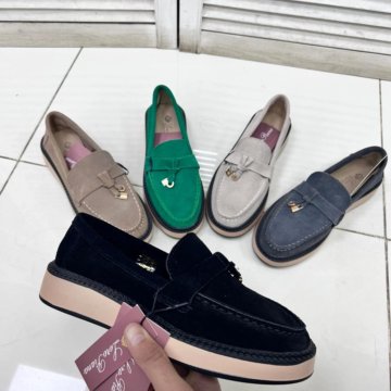 Лоферы натуральная замша