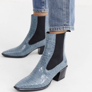 Голубые лакированные ботильоны, казаки Vagabond
