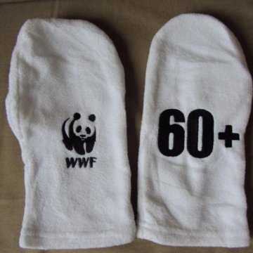 Варежки белые флисовые wwf