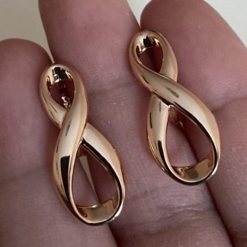 Серьги «Бесконечность» покрытие золото