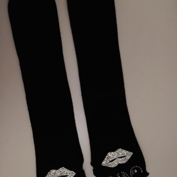 Митенки чёрные длинным