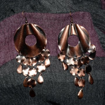Серьги в стиле бохо под бронзу