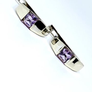 Золотые серьги с аметистами