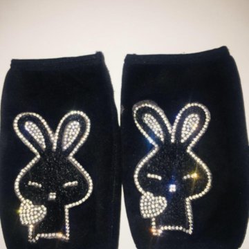 Митенки чёрные бархатные