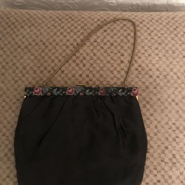 Сумочка из шёлка и петит поинт винтаж