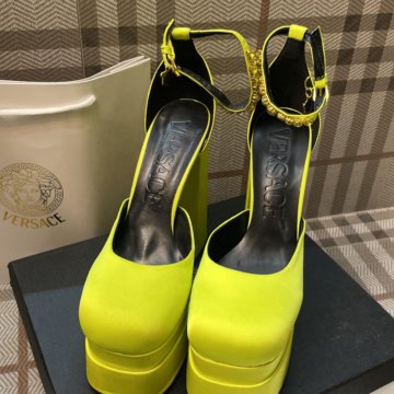 Versace новые туфли шелк/кожа