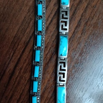 Браслет серебро 925 проба, вставка бирюза