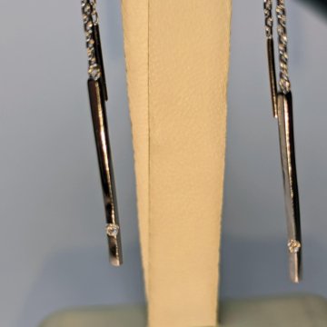 СЕРЬГИ ПРОТЯЖКИ С БРИЛЛИАНТАМИ