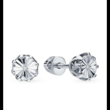 Серебряные серьги пусеты с бриллиантами Sunlight