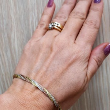 Браслет косичка серебряный. Италия.