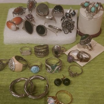 СЕРЕБРО 925 КОЛЬЦА СЕРЬГИ