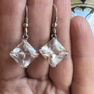 Серебряные серьги с горным хрусталем