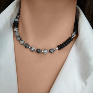 КОЛЬЕ ЧОКЕР ИЗ НАТУРАЛЬНЫХ КАМНЕЙ