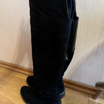 Ботфорты / высокие сапоги замшевые б/у