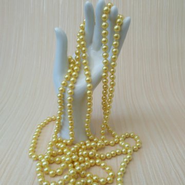 Бусы под желтый жемчуг 120 см