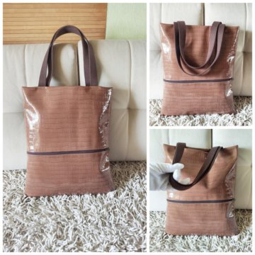 Дизайнерская сумка-шоппер Нежная кобра 40х45