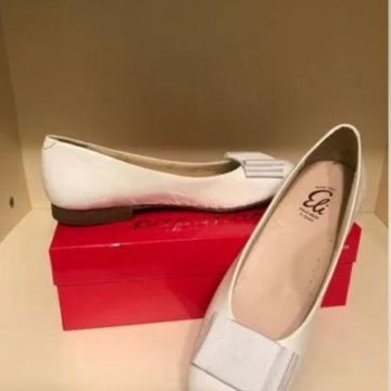 туфли летние, балетки, белые с бантом 38 р-р