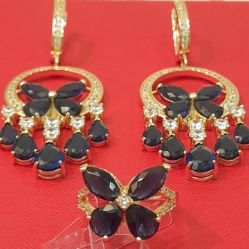 Комплект серьги и кольцо бижутерия