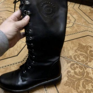 Сапоги кожаные демисезонные