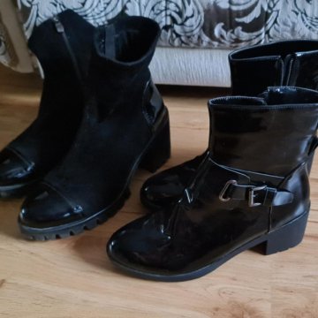Новые черные сапожки 2 пары