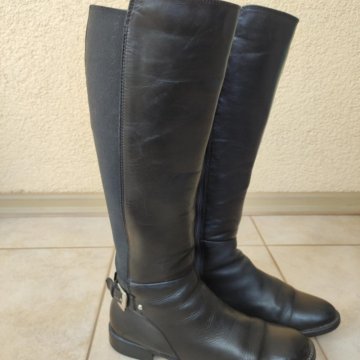 Демисезонные кожаные сапоги, размер 38