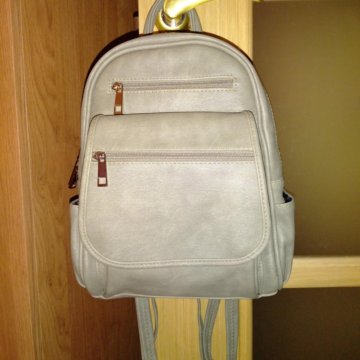 Рюкзак серо-зеленый эко кожа