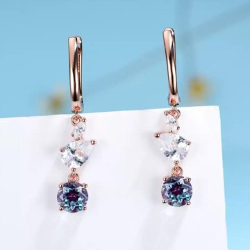 Серьги с Александритовым камнем