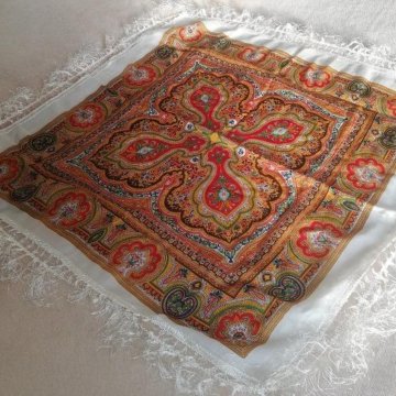 Белый платок, 76х76, Япония. Винтаж.