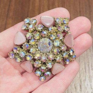 Брошь Чехия винтаж Аврора бореалис