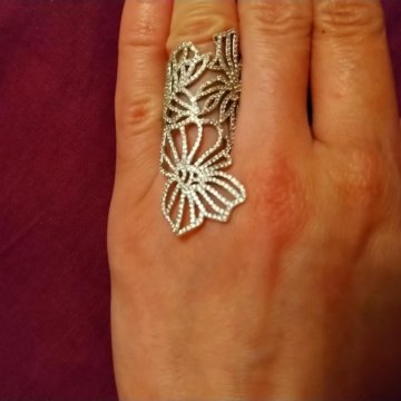 Кольцо серебро на фалангу