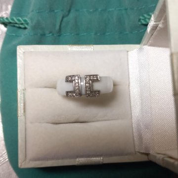 Кольцо керамика,серебро