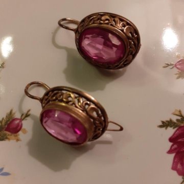 Серьги серебро с позолотой