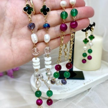 Колье из натуральных камней. Сотуар ожерелье цепь