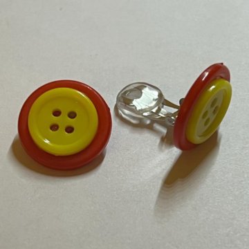 Клипсы серьги пуговицы модные яркие женские