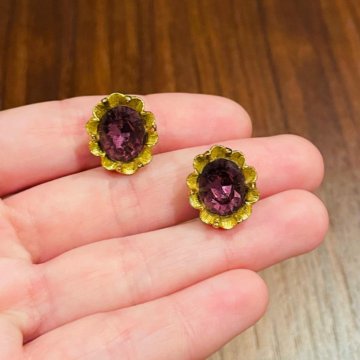 Клипсы США винтаж стекло