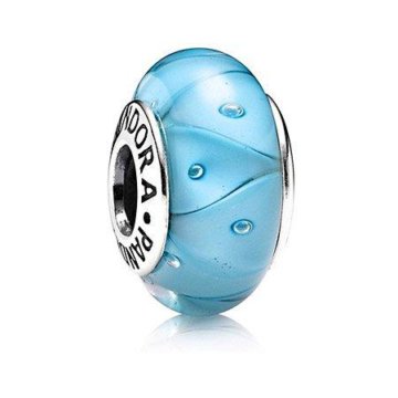 Шарм Пандора муранское стекло голубой