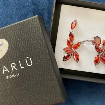 Серьги и кольцо с кристаллами