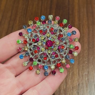 Брошь Англия винтаж кристаллы