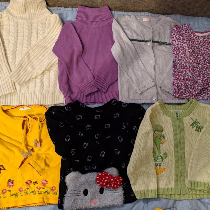 Много разной одежды на девочку от 1 года до 9 лет