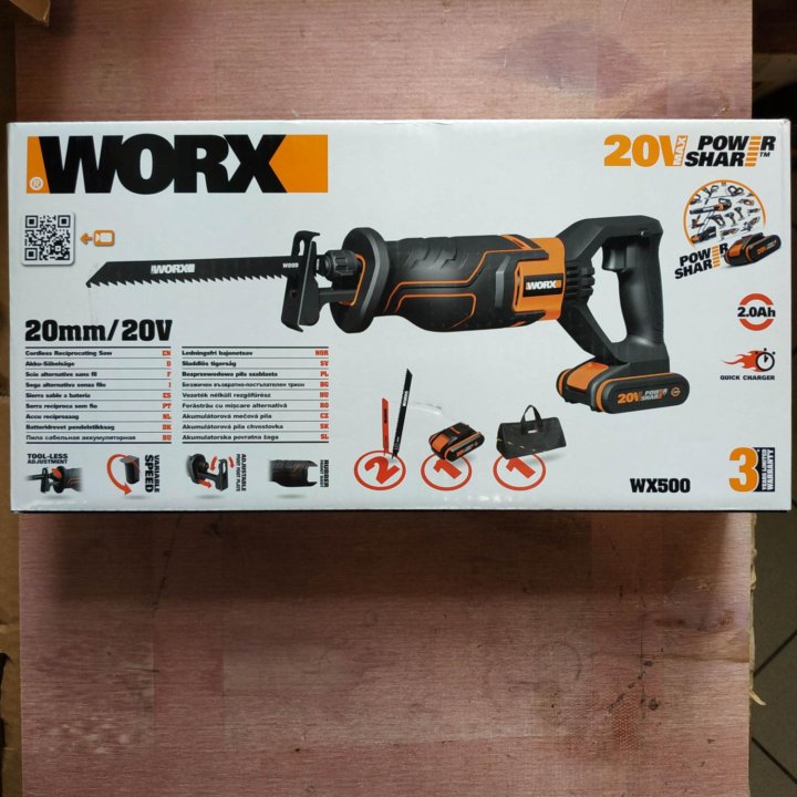 Сабельная пила аккумуляторная worx wx500